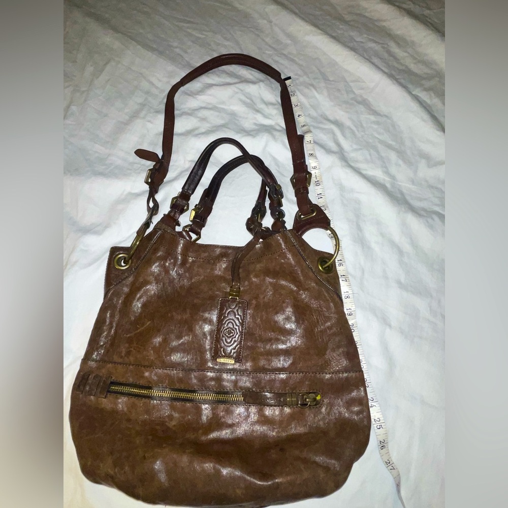 orYany Leather Hobo Style Purse Brown Pebbled Shoulder Handbag Sydney